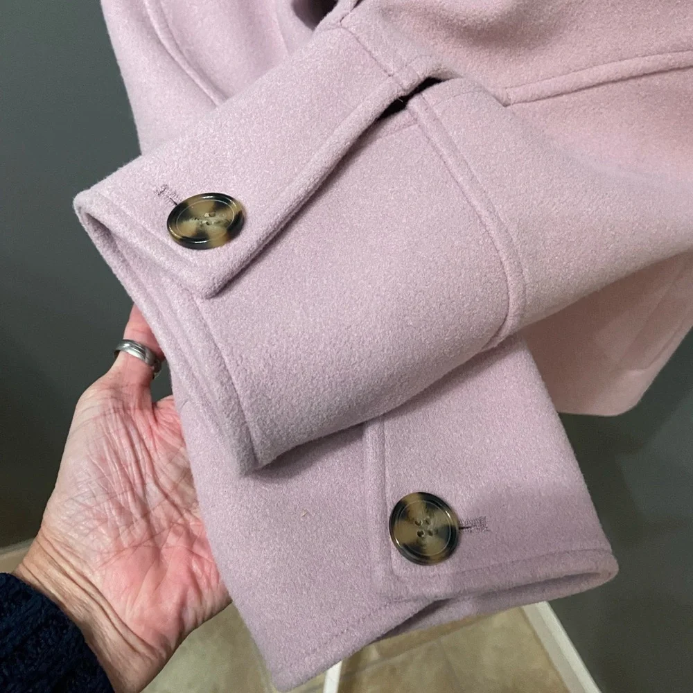 VELVET HEARTS Womens Lavender Oversized Peacoat Soft minimalist Boho Lagenlook M - Picture 9 of 16